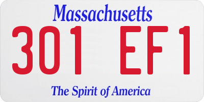 MA license plate 301EF1