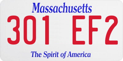 MA license plate 301EF2