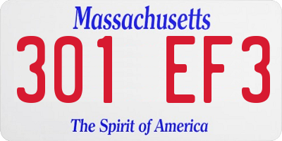 MA license plate 301EF3