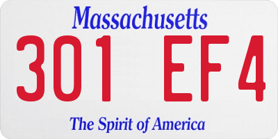 MA license plate 301EF4