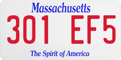 MA license plate 301EF5
