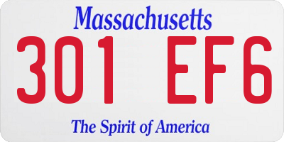 MA license plate 301EF6