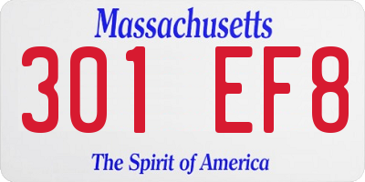 MA license plate 301EF8