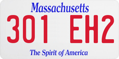 MA license plate 301EH2