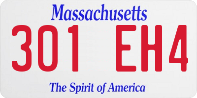 MA license plate 301EH4