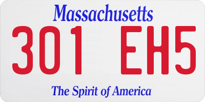 MA license plate 301EH5