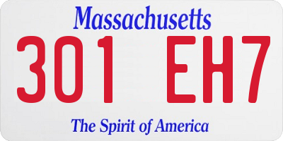 MA license plate 301EH7