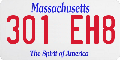 MA license plate 301EH8