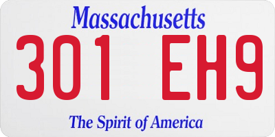 MA license plate 301EH9