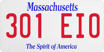 MA license plate 301EI0
