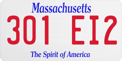 MA license plate 301EI2