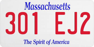 MA license plate 301EJ2