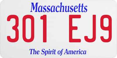 MA license plate 301EJ9