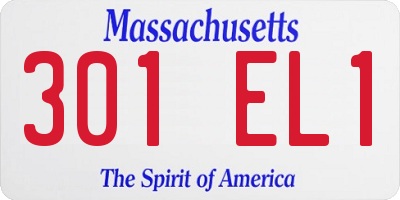 MA license plate 301EL1