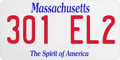 MA license plate 301EL2