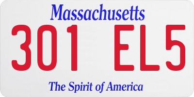 MA license plate 301EL5