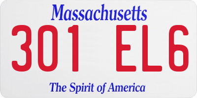 MA license plate 301EL6