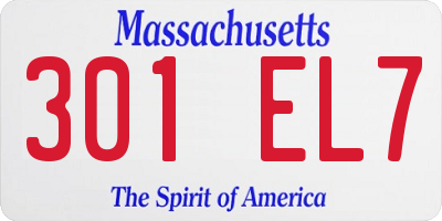 MA license plate 301EL7