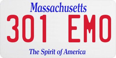 MA license plate 301EM0