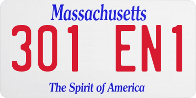 MA license plate 301EN1