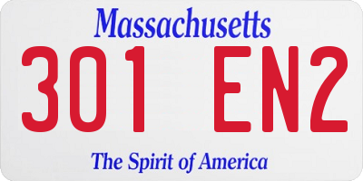 MA license plate 301EN2