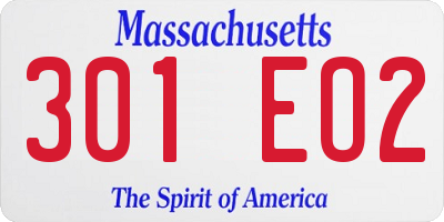 MA license plate 301EO2