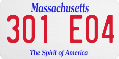 MA license plate 301EO4
