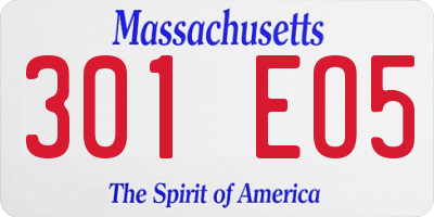 MA license plate 301EO5