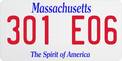 MA license plate 301EO6