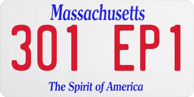 MA license plate 301EP1
