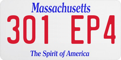 MA license plate 301EP4