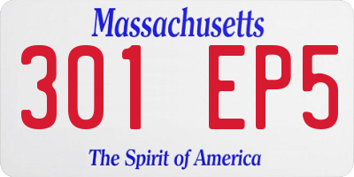 MA license plate 301EP5