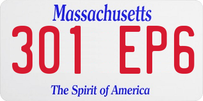 MA license plate 301EP6