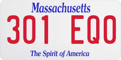MA license plate 301EQ0