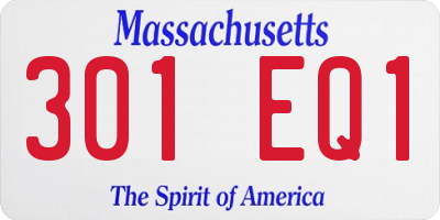 MA license plate 301EQ1