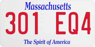 MA license plate 301EQ4