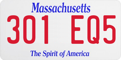 MA license plate 301EQ5