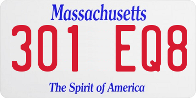 MA license plate 301EQ8
