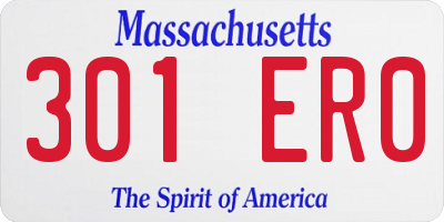 MA license plate 301ER0