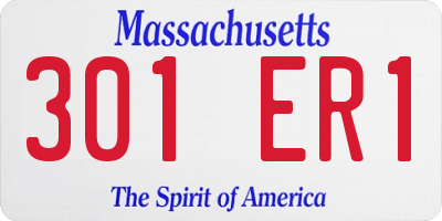 MA license plate 301ER1