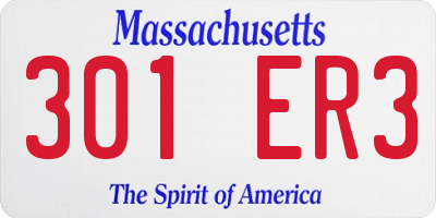 MA license plate 301ER3