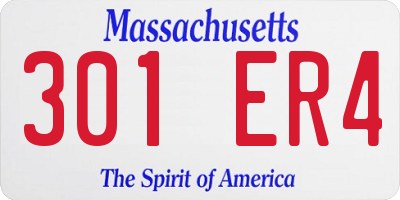 MA license plate 301ER4