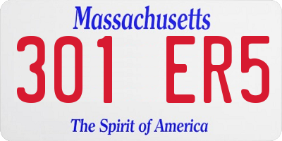 MA license plate 301ER5