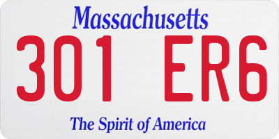 MA license plate 301ER6