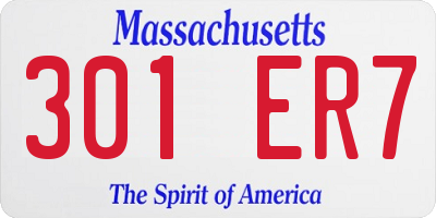 MA license plate 301ER7