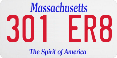 MA license plate 301ER8