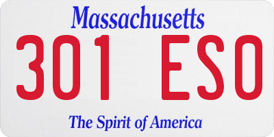 MA license plate 301ES0