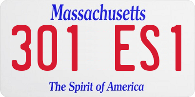 MA license plate 301ES1