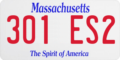 MA license plate 301ES2