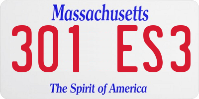 MA license plate 301ES3